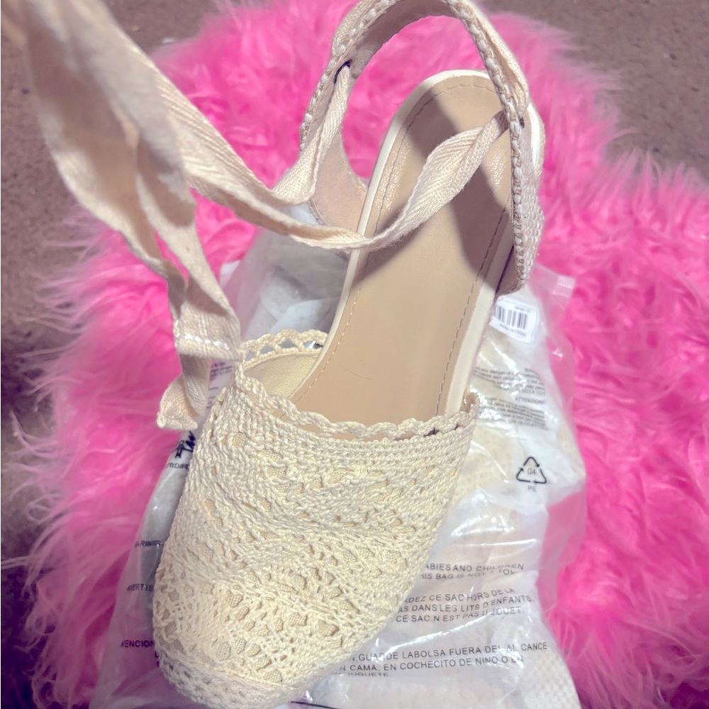 Brand new lace up wedges
